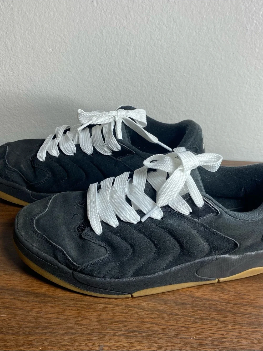 Jordan Black Suede Sneakers with White Laces